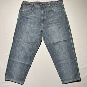Pelle Pelle Jeans Mens 40x28‎ Blue Denim Straight Leg Wave Pockets Hip Hop Style